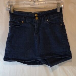 Y2K High Rise Dark Wash Denim Shorts Retro Indie Mom Shorts Size 1